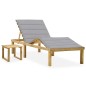 vidaXL Garten-Sonnenliege mit Tisch und Auflage Kiefer Imprägniert vidaXL Garten-Sonnenliege mit Tisch und Auflage Kiefer Imprägniert
