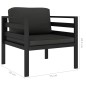 Einzelsofa mit Kissen Aluminium Anthrazit Einzelsofa mit Kissen Aluminium Anthrazit