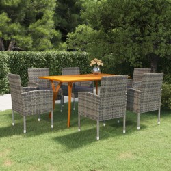 vidaXL 7-tlg. Garten-Essgruppe Anthrazit
