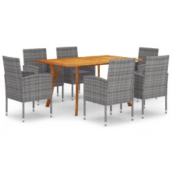 vidaXL 7-tlg. Garten-Essgruppe Anthrazit