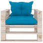 vidaXL Garten-Palettensofa mit Blauen Kissen Kiefernholz vidaXL Garten-Palettensofa mit Blauen Kissen Kiefernholz
