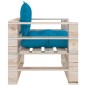 vidaXL Garten-Palettensofa mit Blauen Kissen Kiefernholz vidaXL Garten-Palettensofa mit Blauen Kissen Kiefernholz