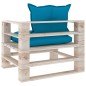 vidaXL Garten-Palettensofa mit Blauen Kissen Kiefernholz vidaXL Garten-Palettensofa mit Blauen Kissen Kiefernholz