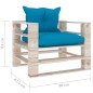 vidaXL Garten-Palettensofa mit Blauen Kissen Kiefernholz vidaXL Garten-Palettensofa mit Blauen Kissen Kiefernholz