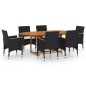 vidaXL 7-tlg. Garten-Essgruppe Poly Rattan Schwarz vidaXL 7-tlg. Garten-Essgruppe Poly Rattan Schwarz