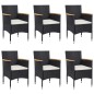 vidaXL 7-tlg. Garten-Essgruppe Poly Rattan Schwarz vidaXL 7-tlg. Garten-Essgruppe Poly Rattan Schwarz