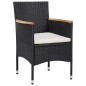 vidaXL 7-tlg. Garten-Essgruppe Poly Rattan Schwarz vidaXL 7-tlg. Garten-Essgruppe Poly Rattan Schwarz