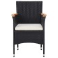 vidaXL 7-tlg. Garten-Essgruppe Poly Rattan Schwarz vidaXL 7-tlg. Garten-Essgruppe Poly Rattan Schwarz