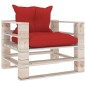 vidaXL Outdoor-Sofa Paletten mit Kissen in Rot Kiefernholz vidaXL Outdoor-Sofa Paletten mit Kissen in Rot Kiefernholz