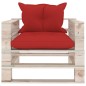 vidaXL Outdoor-Sofa Paletten mit Kissen in Rot Kiefernholz vidaXL Outdoor-Sofa Paletten mit Kissen in Rot Kiefernholz