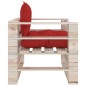 vidaXL Outdoor-Sofa Paletten mit Kissen in Rot Kiefernholz vidaXL Outdoor-Sofa Paletten mit Kissen in Rot Kiefernholz