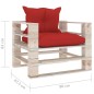 vidaXL Outdoor-Sofa Paletten mit Kissen in Rot Kiefernholz vidaXL Outdoor-Sofa Paletten mit Kissen in Rot Kiefernholz