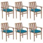 vidaXL Stapelbare Gartenstühle mit Kissen 6 Stk. Massivholz Teak vidaXL Stapelbare Gartenstühle mit Kissen 6 Stk. Massivholz Teak
