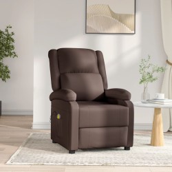 vidaXL Massagesessel Elektrisch Braun Kunstleder