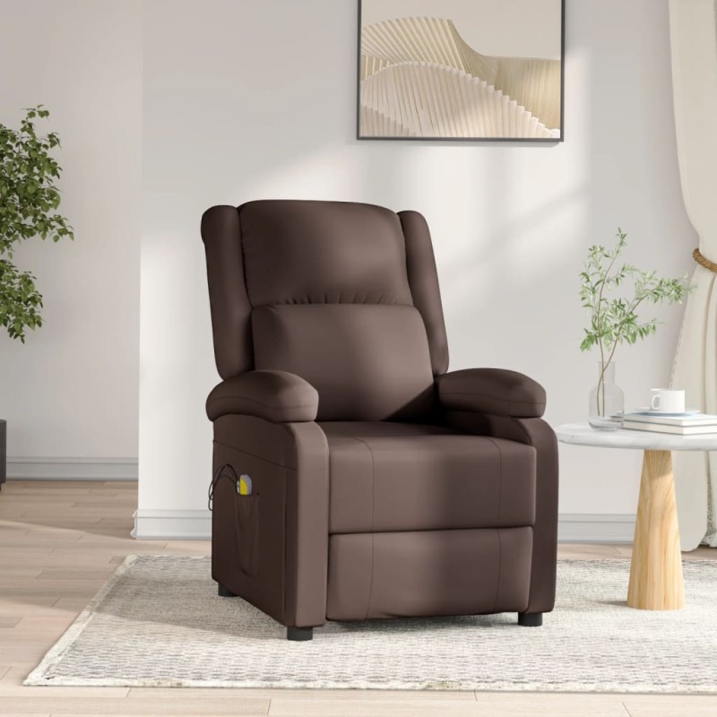 vidaXL Massagesessel Elektrisch Braun Kunstleder vidaXL Massagesessel Elektrisch Braun Kunstleder