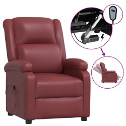 vidaXL Relaxsessel Elektrisch Weinrot Kunstleder