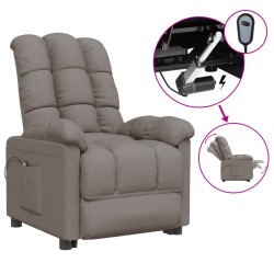 vidaXL Relaxsessel Elektrisch Taupe Stoff