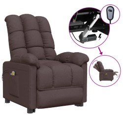 vidaXL Massagesessel Elektrisch Dunkelbraun Stoff