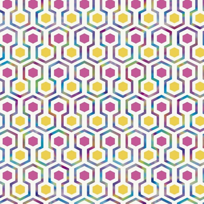 Noordwand Tapete Good Vibes Hexagon Pattern Rosa und Gelb Noordwand Tapete Good Vibes Hexagon Pattern Rosa und Gelb
