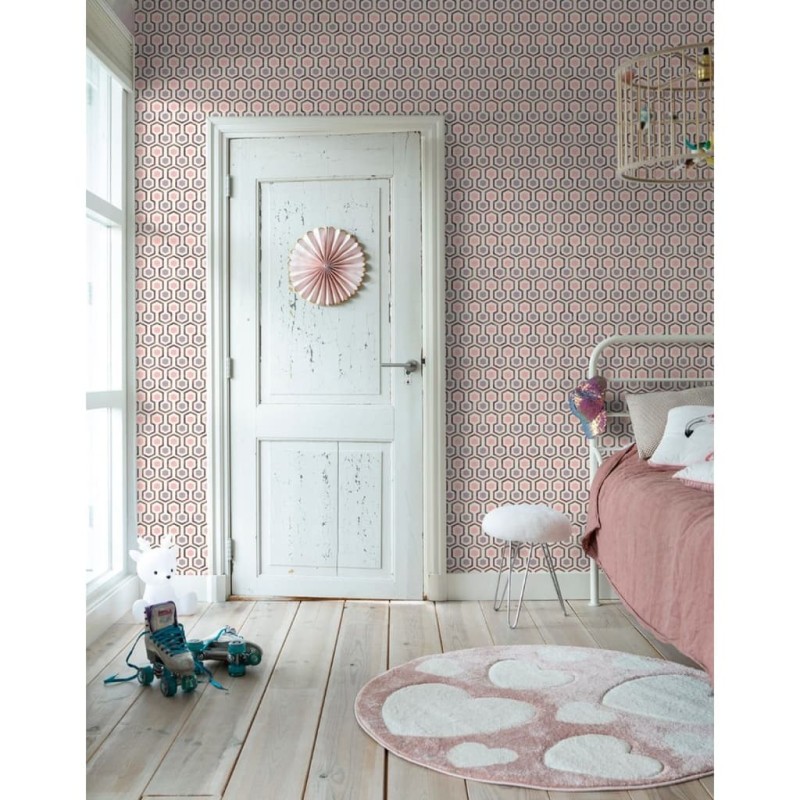 Good Vibes Tapete Hexagon Pattern Rosa und Lila Good Vibes Tapete Hexagon Pattern Rosa und Lila