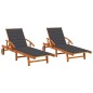 vidaXL Sonnenliegen 2 Stk. mit Auflagen Massivholz Akazie vidaXL Sonnenliegen 2 Stk. mit Auflagen Massivholz Akazie