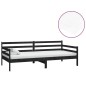vidaXL Tagesbett mit Matratze 90x200 cm Schwarz Kiefer Massivholz vidaXL Tagesbett mit Matratze 90x200 cm Schwarz Kiefer Massivholz
