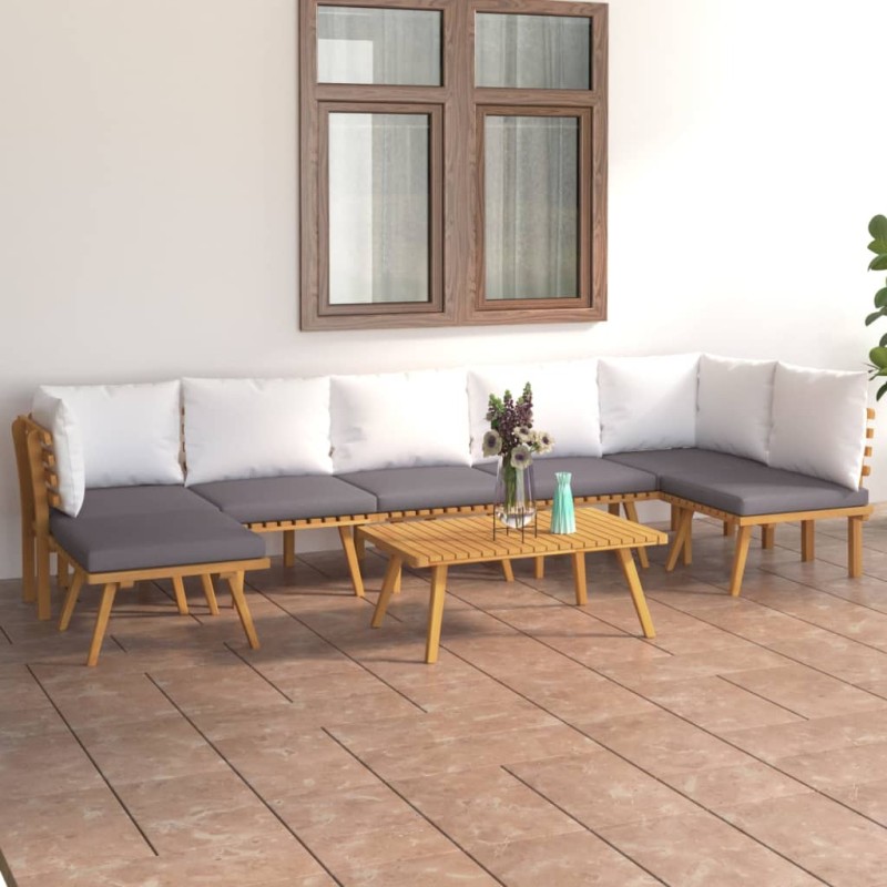 vidaXL 8-tlg. Garten-Lounge-Set mit Kissen Massivholz Akazie vidaXL 8-tlg. Garten-Lounge-Set mit Kissen Massivholz Akazie