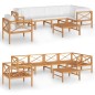 vidaXL 7-tlg. Garten-Lounge-Set mit Creme Kissen Massivholz Teak vidaXL 7-tlg. Garten-Lounge-Set mit Creme Kissen Massivholz Teak