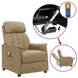 vidaXL Massagesessel mit Aufstehhilfe Cappuccino-Braun Kunstleder
