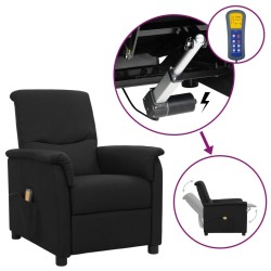 vidaXL Massagesessel mit Aufstehhilfe Schwarz Stoff