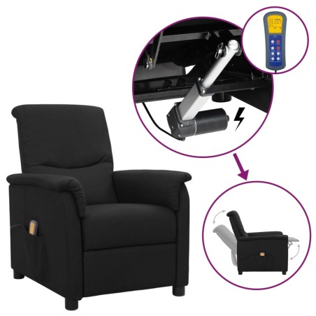 vidaXL Massagesessel mit Aufstehhilfe Schwarz Stoff