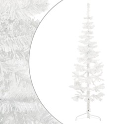 vidaXL Künstlicher Halb-Weihnachtsbaum mit Ständer Schlank Weiß 120 cm