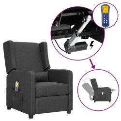vidaXL Massagesessel mit Aufstehhilfe Dunkelgrau Stoff
