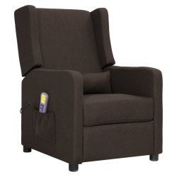 vidaXL Massagesessel mit Aufstehhilfe Dunkelbraun Stoff
