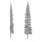 vidaXL Künstlicher Halb-Weihnachtsbaum Ständer Schlank Silbern 240 cm vidaXL Künstlicher Halb-Weihnachtsbaum Ständer Schlank Silbern 240 cm