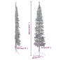 vidaXL Künstlicher Halb-Weihnachtsbaum Ständer Schlank Silbern 240 cm vidaXL Künstlicher Halb-Weihnachtsbaum Ständer Schlank Silbern 240 cm