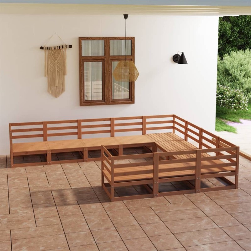 vidaXL 10-tlg. Garten-Lounge-Set Massivholz Kiefer vidaXL 10-tlg. Garten-Lounge-Set Massivholz Kiefer