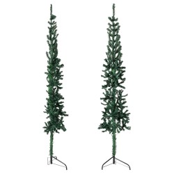 vidaXL Künstlicher Halb-Weihnachtsbaum mit Ständer Schlank Grün 180 cm