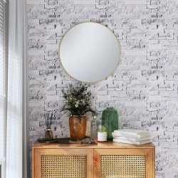vidaXL Tapete 3D Stein-Optik Grau und Braun