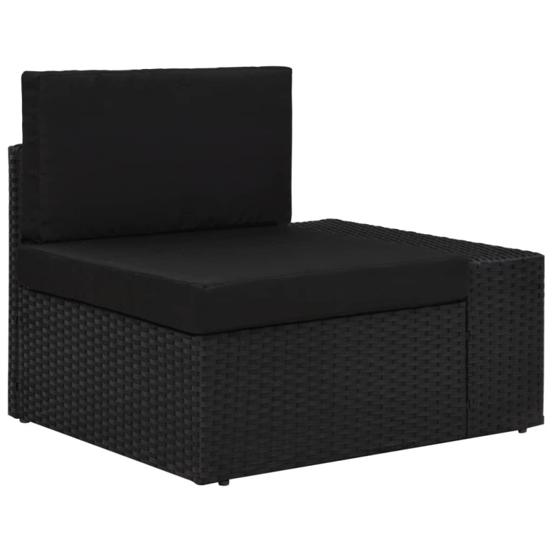 Modulares Sofa-Eckteil mit Armlehne (links) Poly Rattan Schwarz Modulares Sofa-Eckteil mit Armlehne (links) Poly Rattan Schwarz