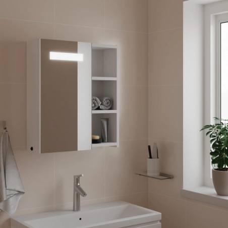 vidaXL Spiegelschrank mit LED-Beleuchtung Weiß 45x13x52 cm
