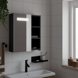 vidaXL Spiegelschrank mit LED-Beleuchtung Schwarz 45x13x52 cm