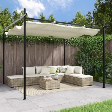 vidaXL Pergola mit Schiebedach Creme 295x292x230 cm