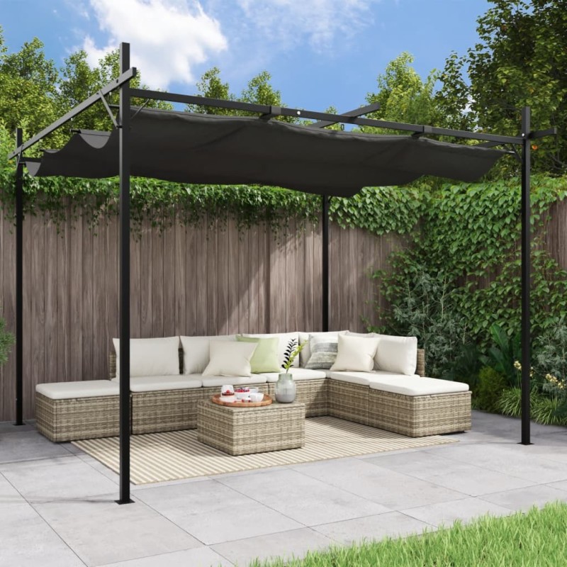 vidaXL Pergola mit Schiebedach Anthrazit 295x292x230 cm vidaXL Pergola mit Schiebedach Anthrazit 295x292x230 cm