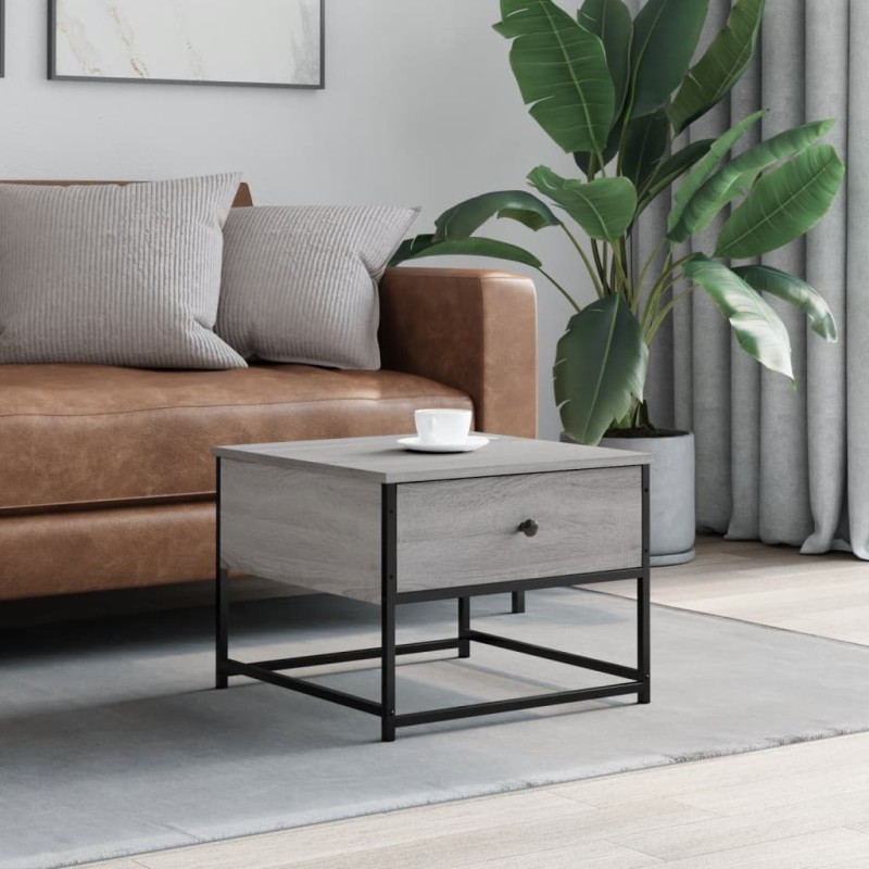 vidaXL Couchtisch Grau Sonoma 51x51x40 cm Holzwerkstoff vidaXL Couchtisch Grau Sonoma 51x51x40 cm Holzwerkstoff
