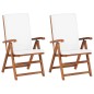 Garten-Liegestühle 2 Stk. mit Auflagen Massivholz Teak Garten-Liegestühle 2 Stk. mit Auflagen Massivholz Teak
