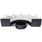 6-tlg. Garten-Lounge-Set mit Auflagen Poly Rattan Schwarz 6-tlg. Garten-Lounge-Set mit Auflagen Poly Rattan Schwarz