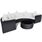 6-tlg. Garten-Lounge-Set mit Auflagen Poly Rattan Schwarz 6-tlg. Garten-Lounge-Set mit Auflagen Poly Rattan Schwarz