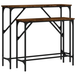 vidaXL Konsolentische 2 Stk. Räuchereiche Holzwerkstoff