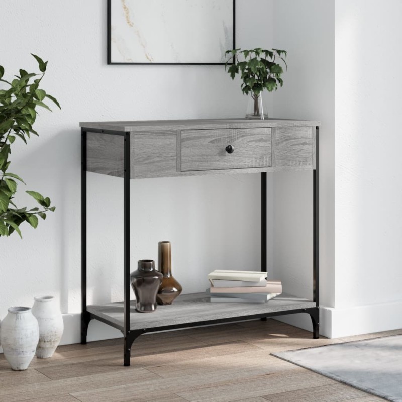 vidaXL Konsolentisch Grau Sonoma 75x34,5x75 cm Holzwerkstoff vidaXL Konsolentisch Grau Sonoma 75x34,5x75 cm Holzwerkstoff